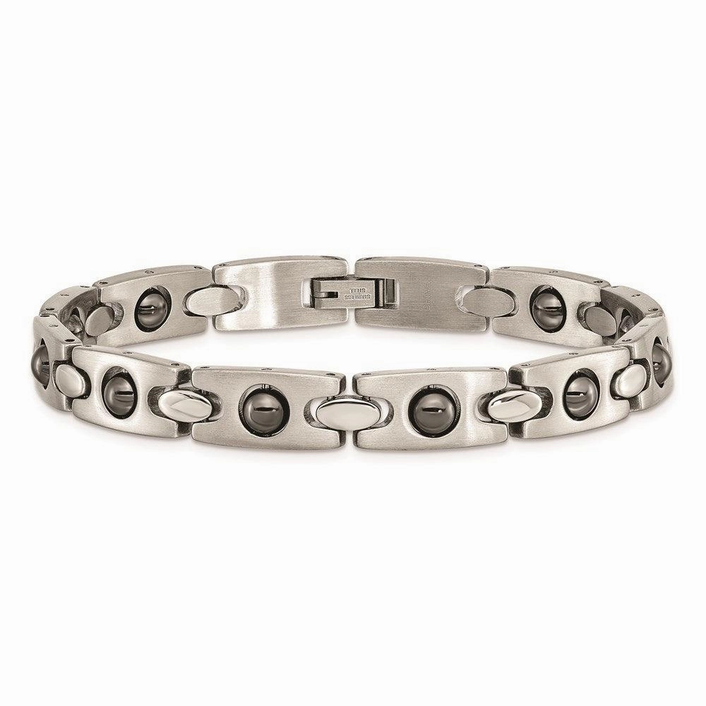 Stainless Steel Magnetic Ball Accent Bracelet