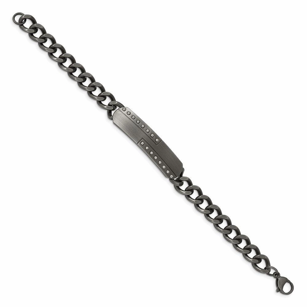 Stainless Steel Matte Finish Gun Metal IP-plated 9in ID Bracelet