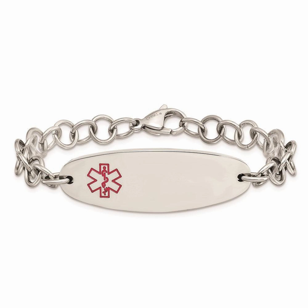 Stainless Steel Medical Jewelry 7.25in Bracelet