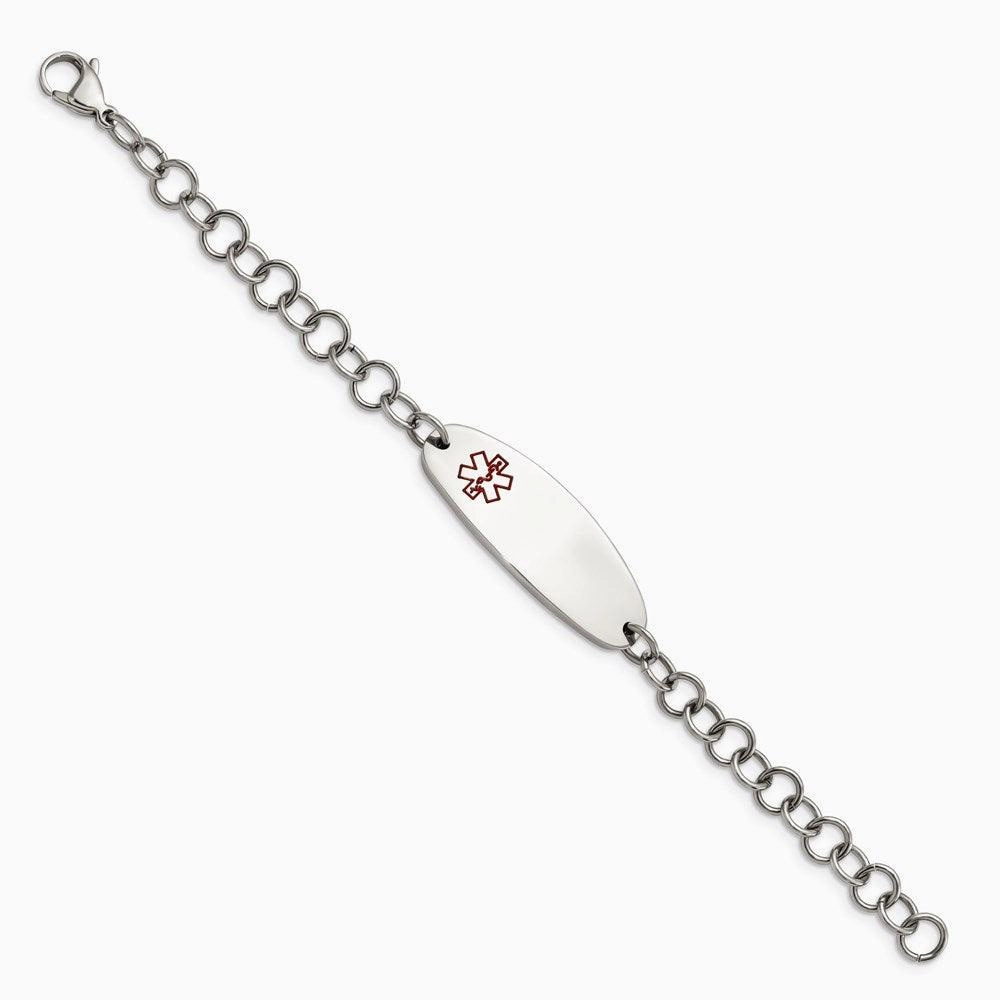 Stainless Steel Medical Jewelry 7.25in Bracelet