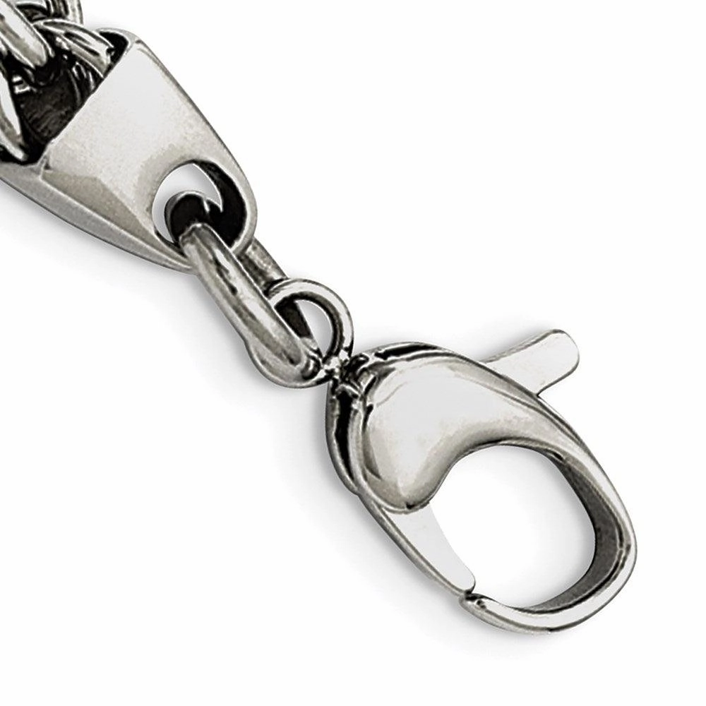 Stainless Steel Moveable Pieces Antiqued 8.25in Bracelet