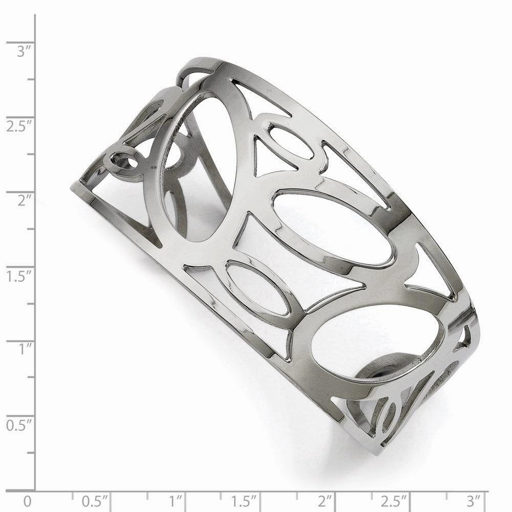 Stainless Steel Ovals Cuff Bangle