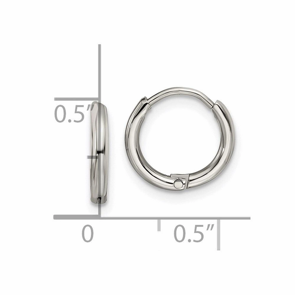 Stainless Steel Polished 1.6mm Hinged Hoop Earrings