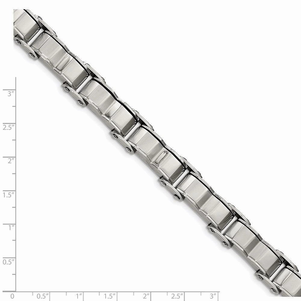 Stainless Steel Polished and Brushed Back Bracelet