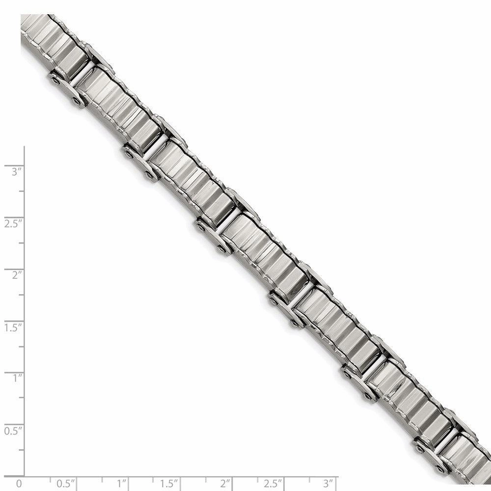 Stainless Steel Polished and Brushed Back Bracelet