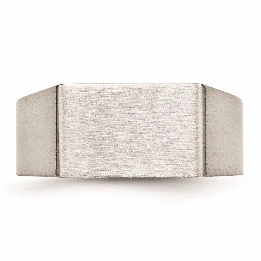 Stainless Steel Polished and Brushed Signet Ring