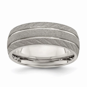 Stainless Steel Polished and Satin 8mm Band