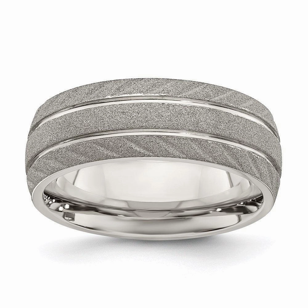 Stainless Steel Polished and Satin 8mm Band