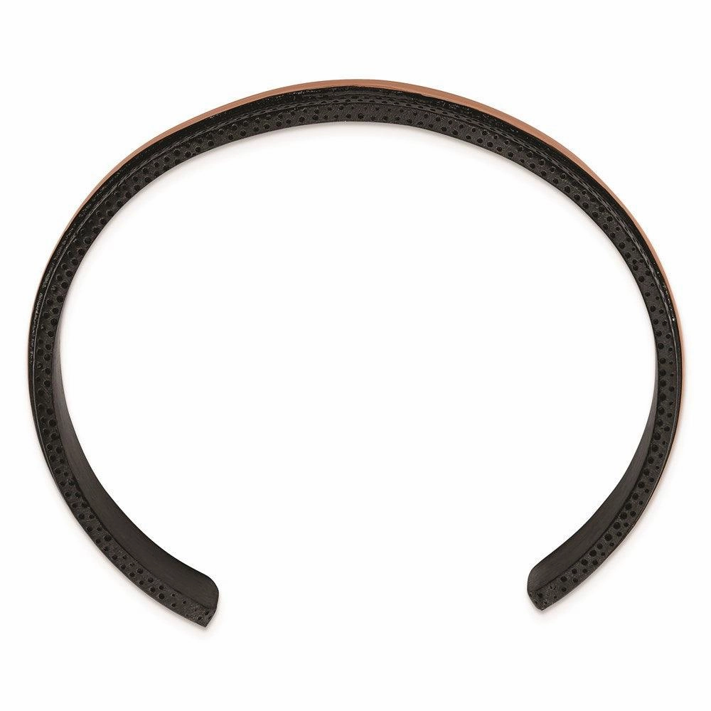 Stainless Steel Polished and Textured Black/Brown IP-plated 10mm Bangle