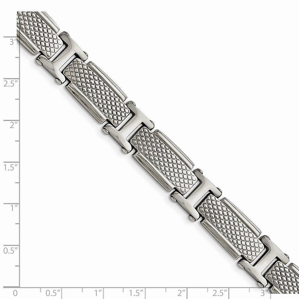 Stainless Steel Polished and Textured Bracelet