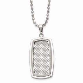 Stainless Steel Polished and Textured Necklace