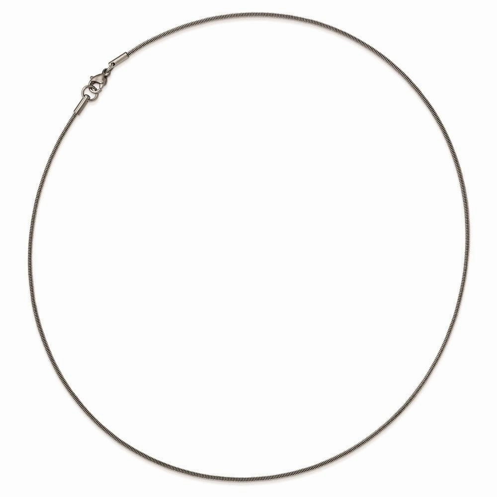 Stainless Steel Polished and Textured Necklace