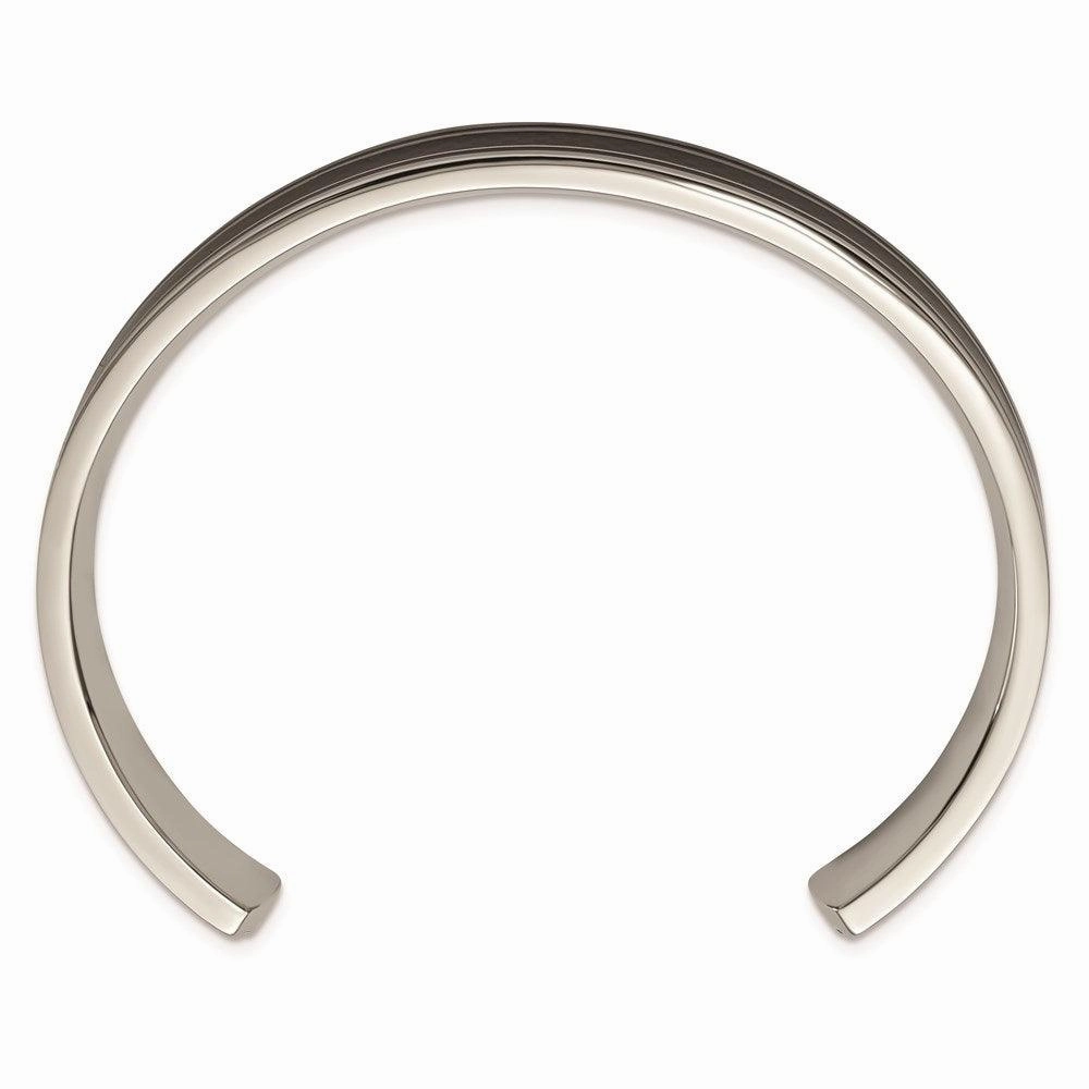 Stainless Steel Polished Black Carbon Fiber Inlay/Black IP-plated Bangle