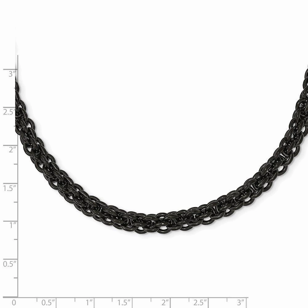 Stainless Steel Polished Black IP-plated 24in Necklace