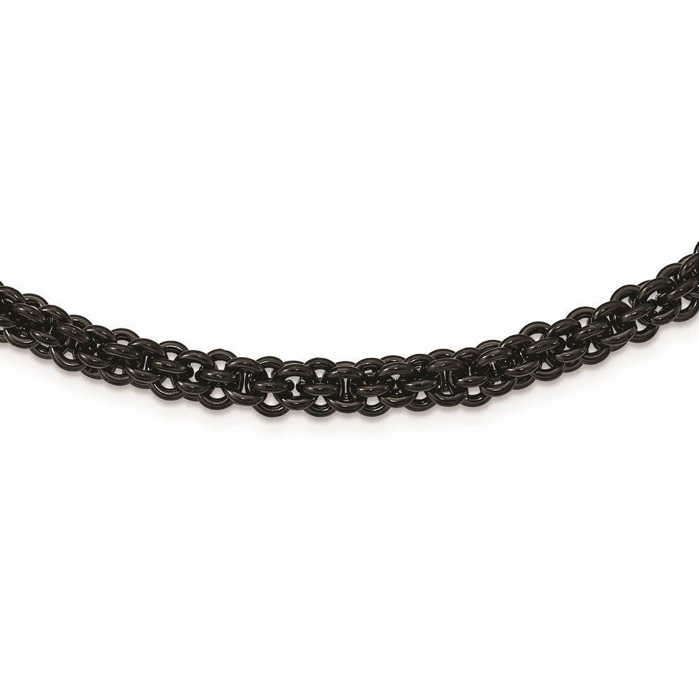 Stainless Steel Polished Black IP-plated 24in Necklace