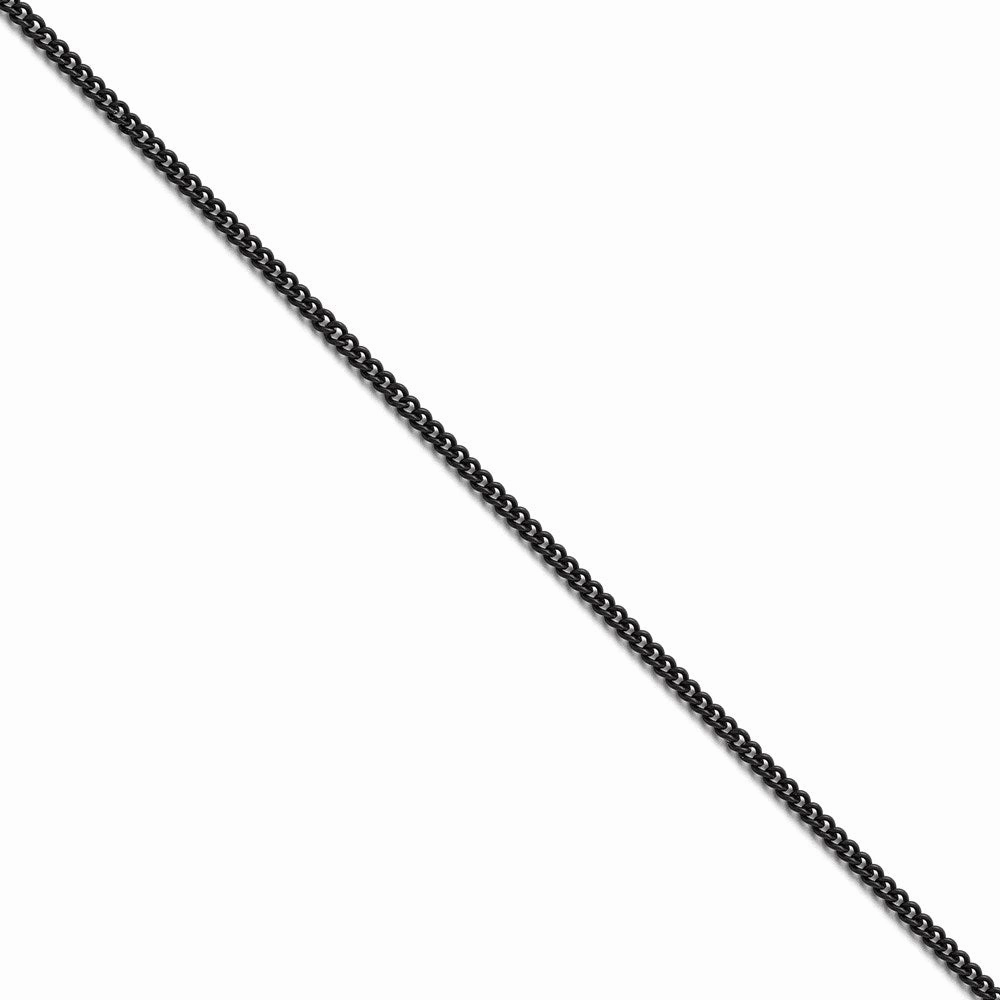 Stainless Steel Polished Black IP-plated 2.25mm Round Curb Chain | SRN1607