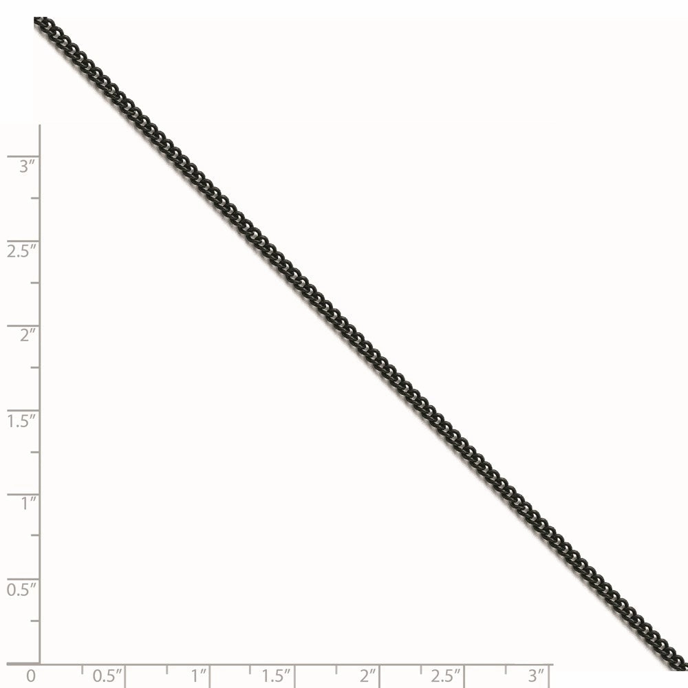 Stainless Steel Polished Black IP-plated 2.25mm Round Curb Chain | SRN1607