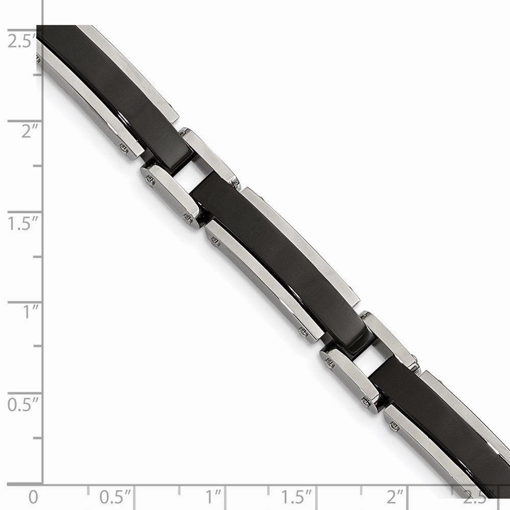 Stainless Steel Polished Black IP-plated 8.5 inch Bracelet