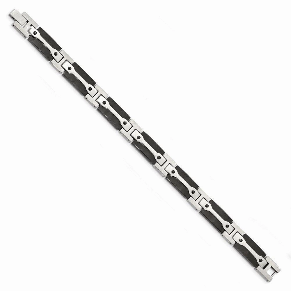 Stainless Steel Polished Black IP-plated 9 inch Bracelet