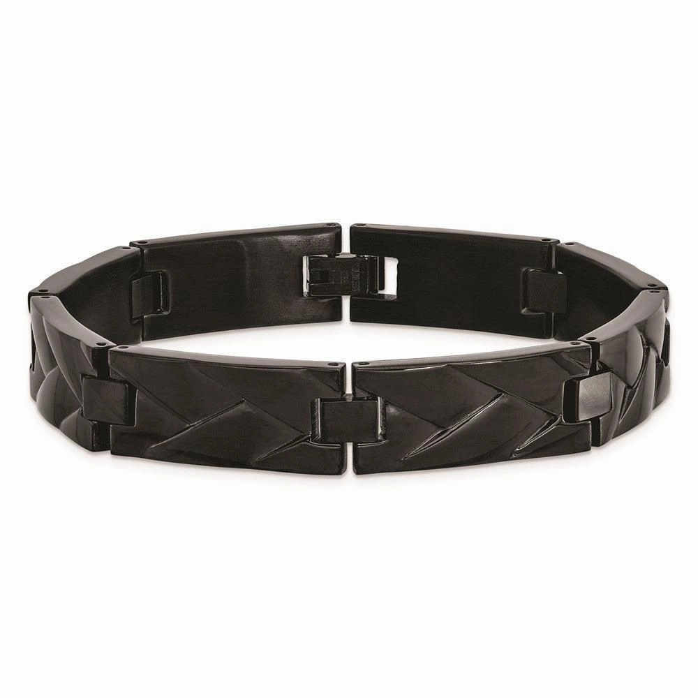 Stainless Steel Polished Black IP-plated  9in Link Bracelet