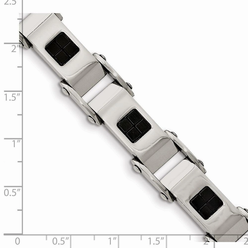 Stainless Steel Polished Black IP-plated Bracelet