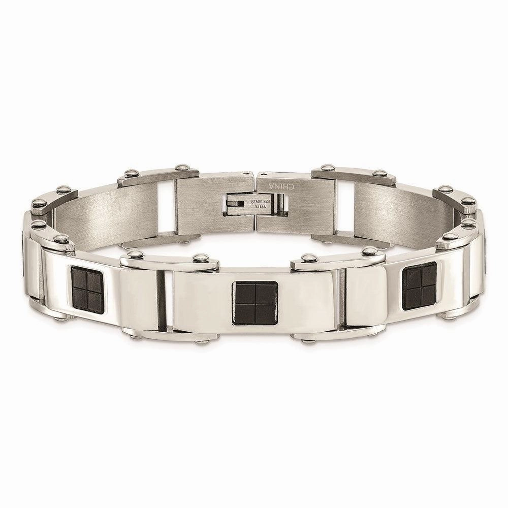 Stainless Steel Polished Black IP-plated Bracelet