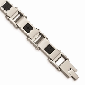 Stainless Steel Polished Black IP-plated Bracelet