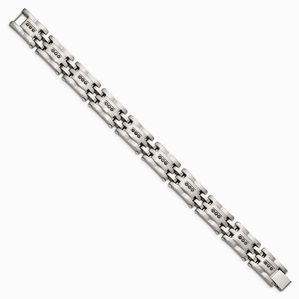 Stainless Steel Polished/Brushed 3/4ct tw. Diamond Bracelet