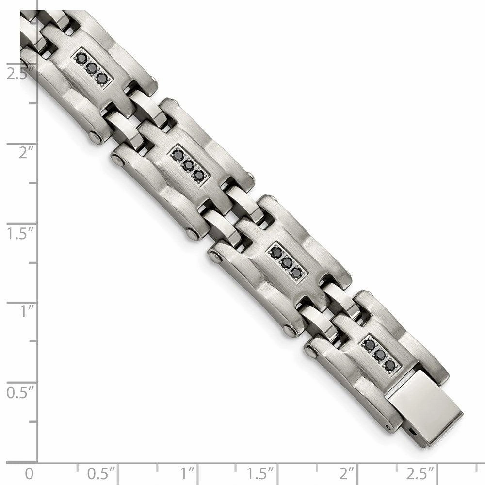 Stainless Steel Polished/Brushed 3/4ct tw. Diamond Bracelet