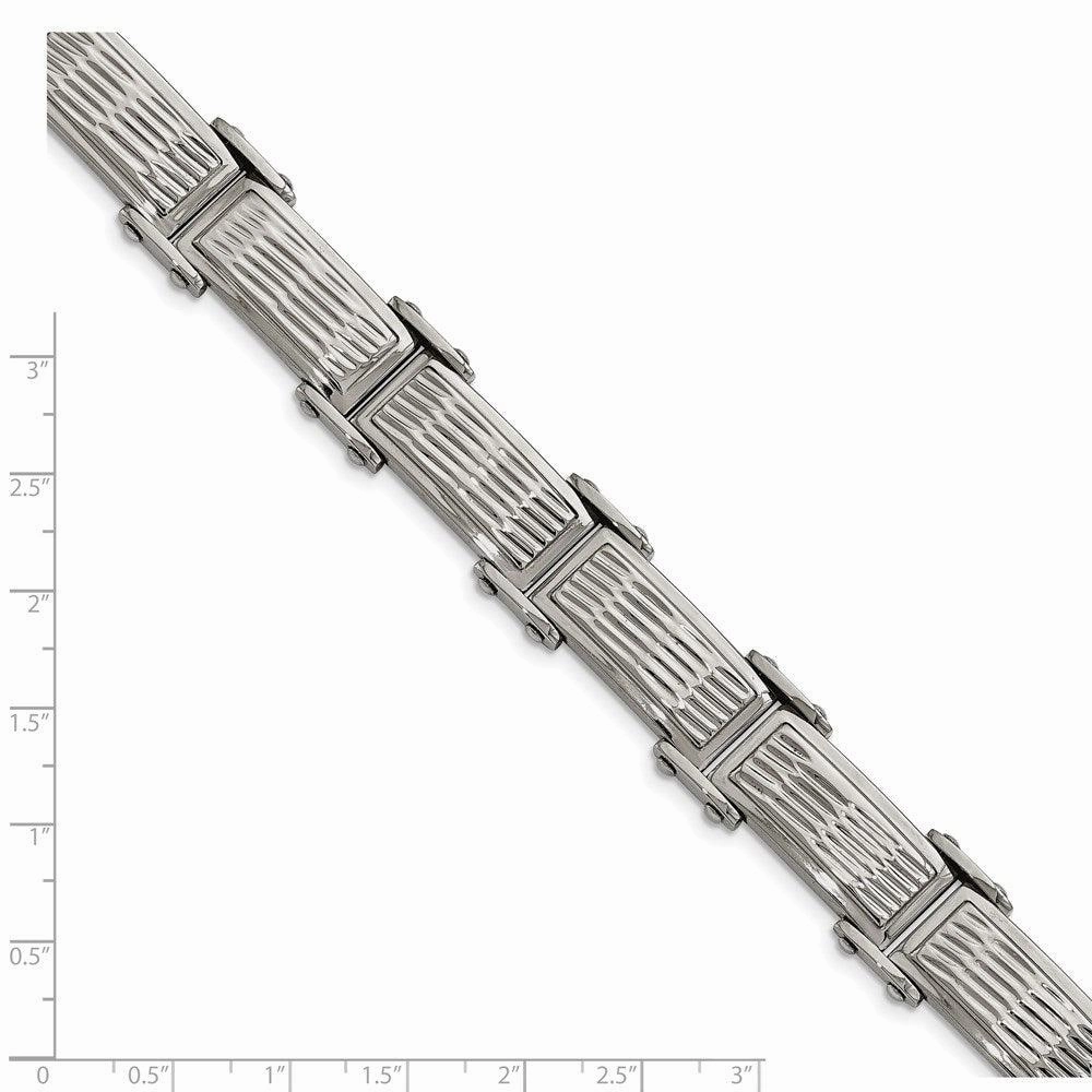 Stainless Steel Polished/Brushed Textured Link Bracelet