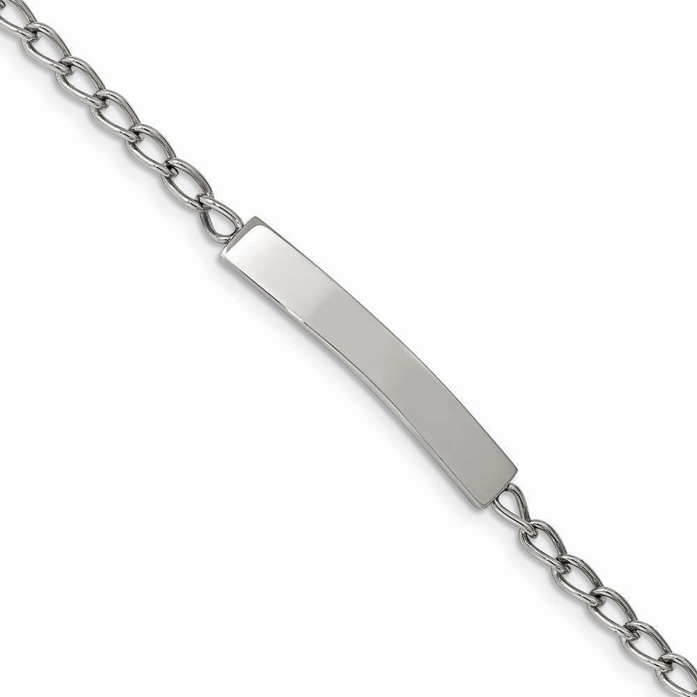 Stainless Steel Polished Curb Chain 8.5in ID Bracelet