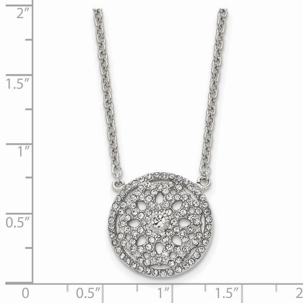 Stainless Steel Polished CZ 2mm Necklace