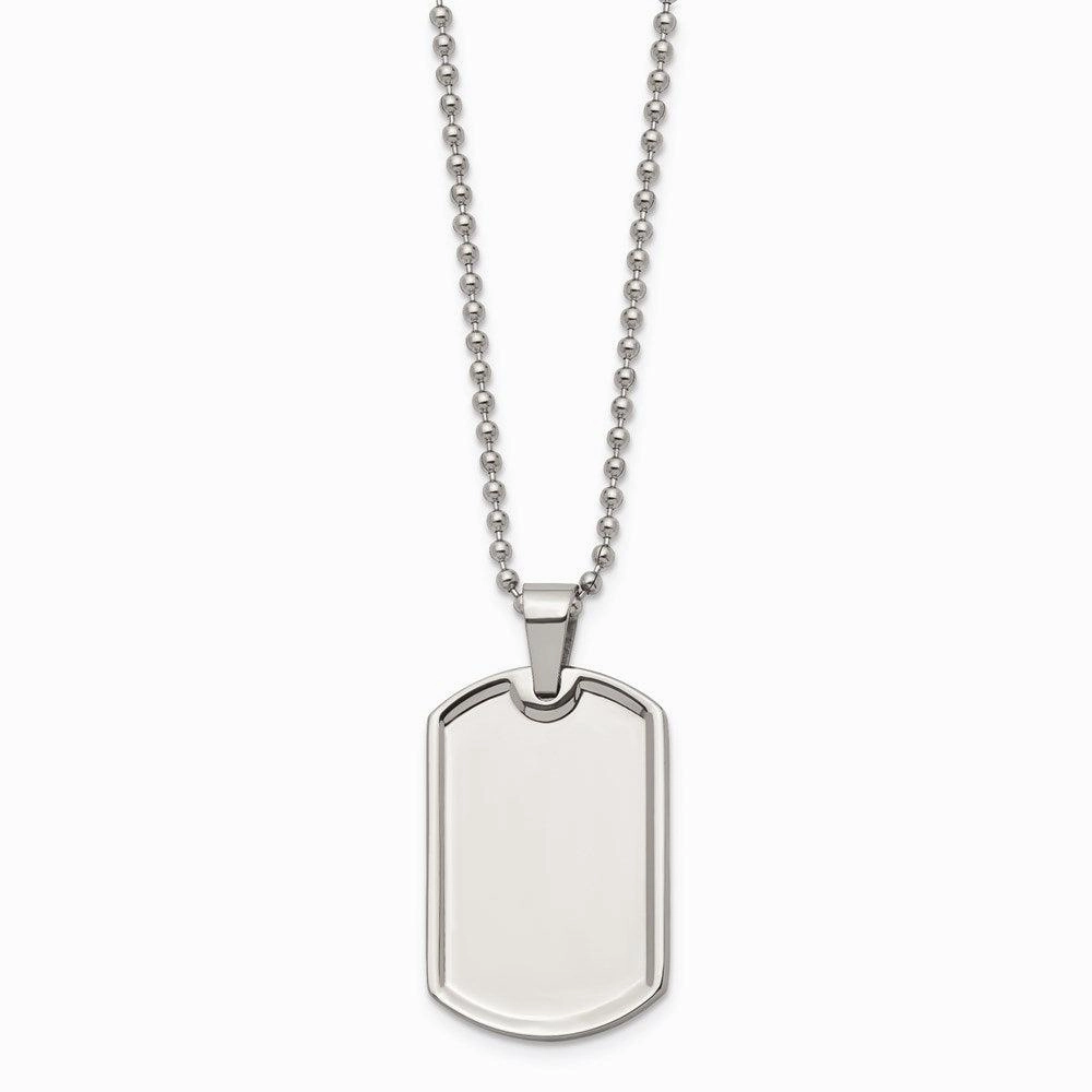 Stainless Steel Polished Dog Tag Necklace