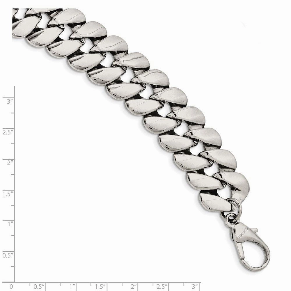 Stainless Steel Polished Fancy 8.5in Bracelet