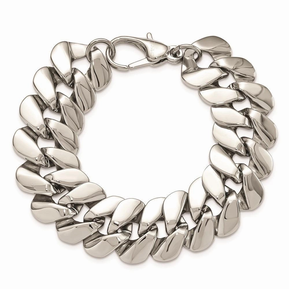 Stainless Steel Polished Fancy 8.5in Bracelet
