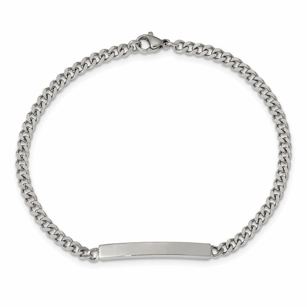Stainless Steel Polished Flat Curb Chain 8.5in ID Bracelet