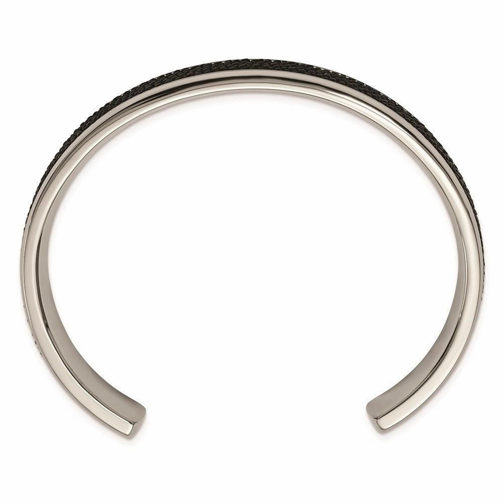 Stainless Steel Polished Genuine Stingray Bangle