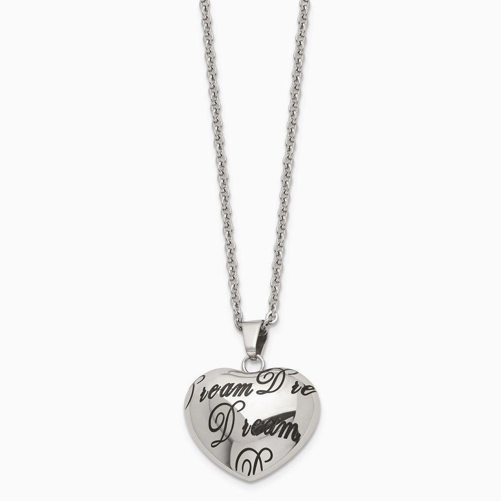 Stainless Steel Polished Heart Dream Necklace