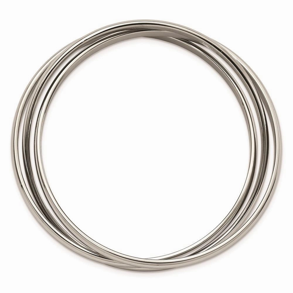 Stainless Steel Polished Intertwined Bangles