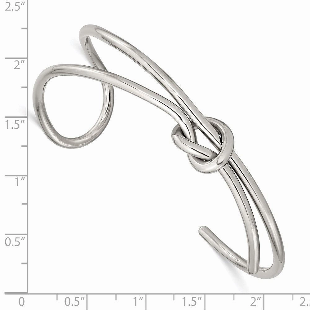 Stainless Steel Polished Knot Cuff Bangle