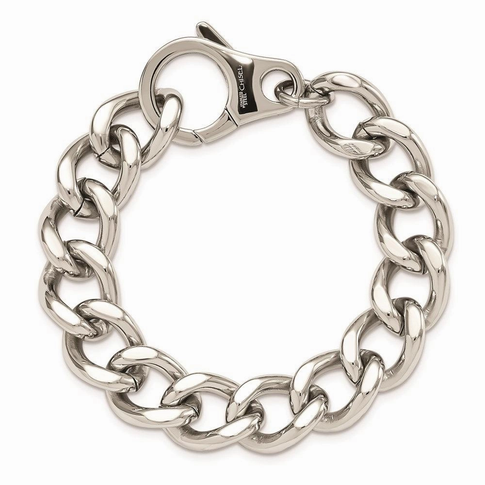 Stainless Steel Polished Large Link 8.5in Bracelet