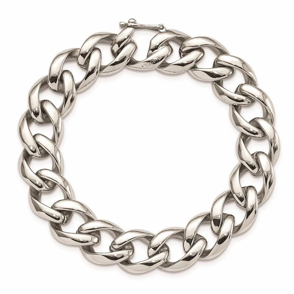 Stainless Steel Polished Link 8.25in Bracelet