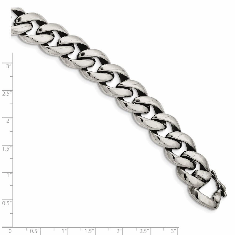 Stainless Steel Polished Link 8.25in Bracelet