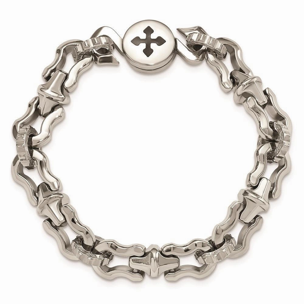 Stainless Steel Polished Magnetic Clasp 8.5in Bracelet
