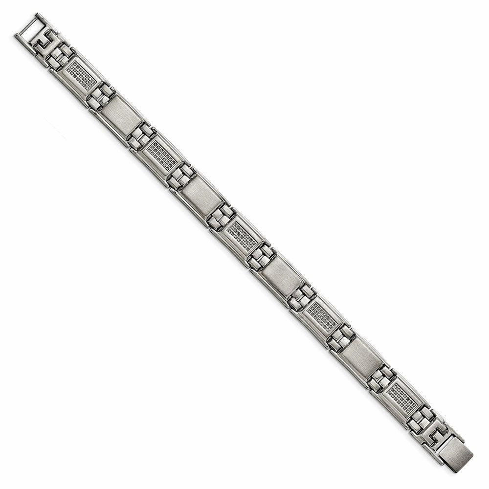 Stainless Steel Polished/Matte 3/4ct tw. Diamond Bracelet