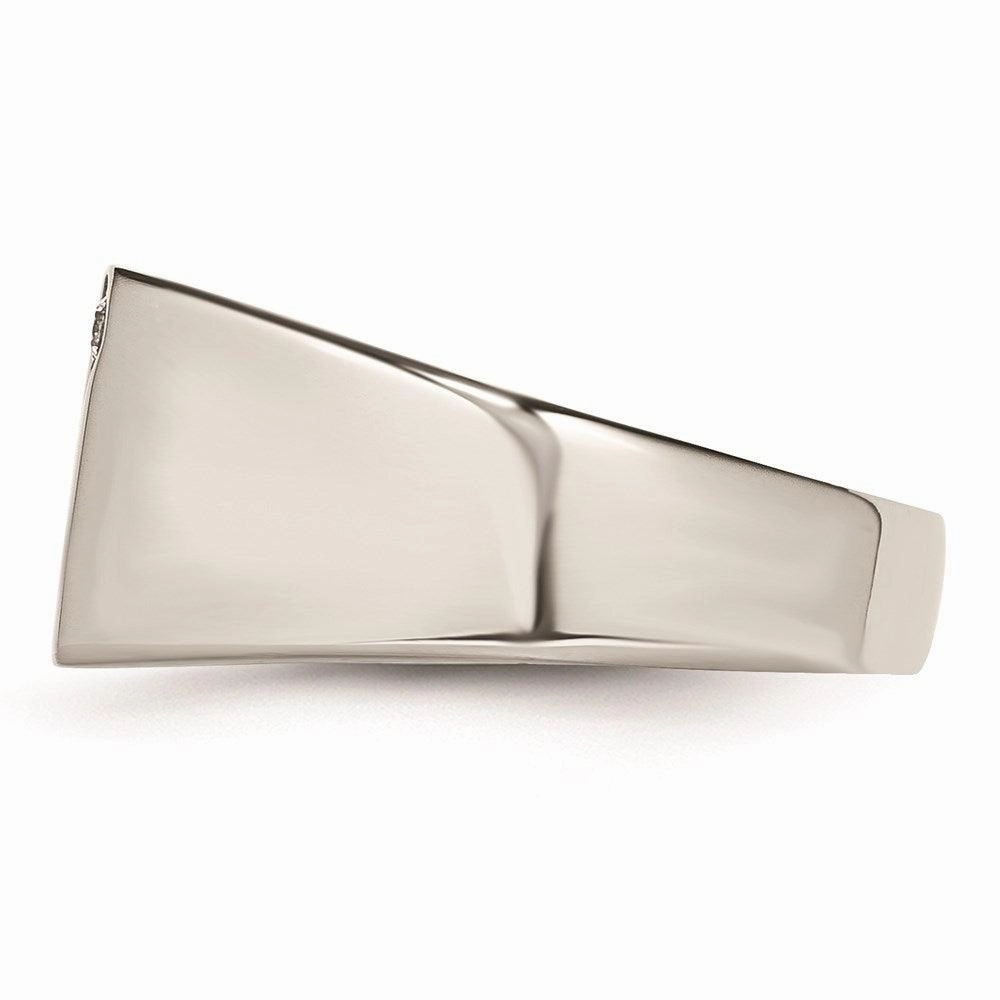 Stainless Steel Polished Men's CZ Ring