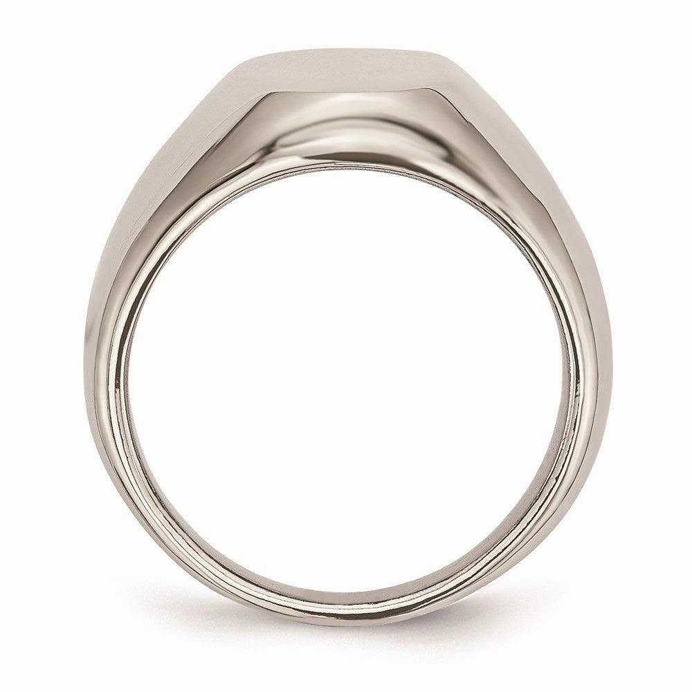 Stainless Steel Polished Oval Signet Ring