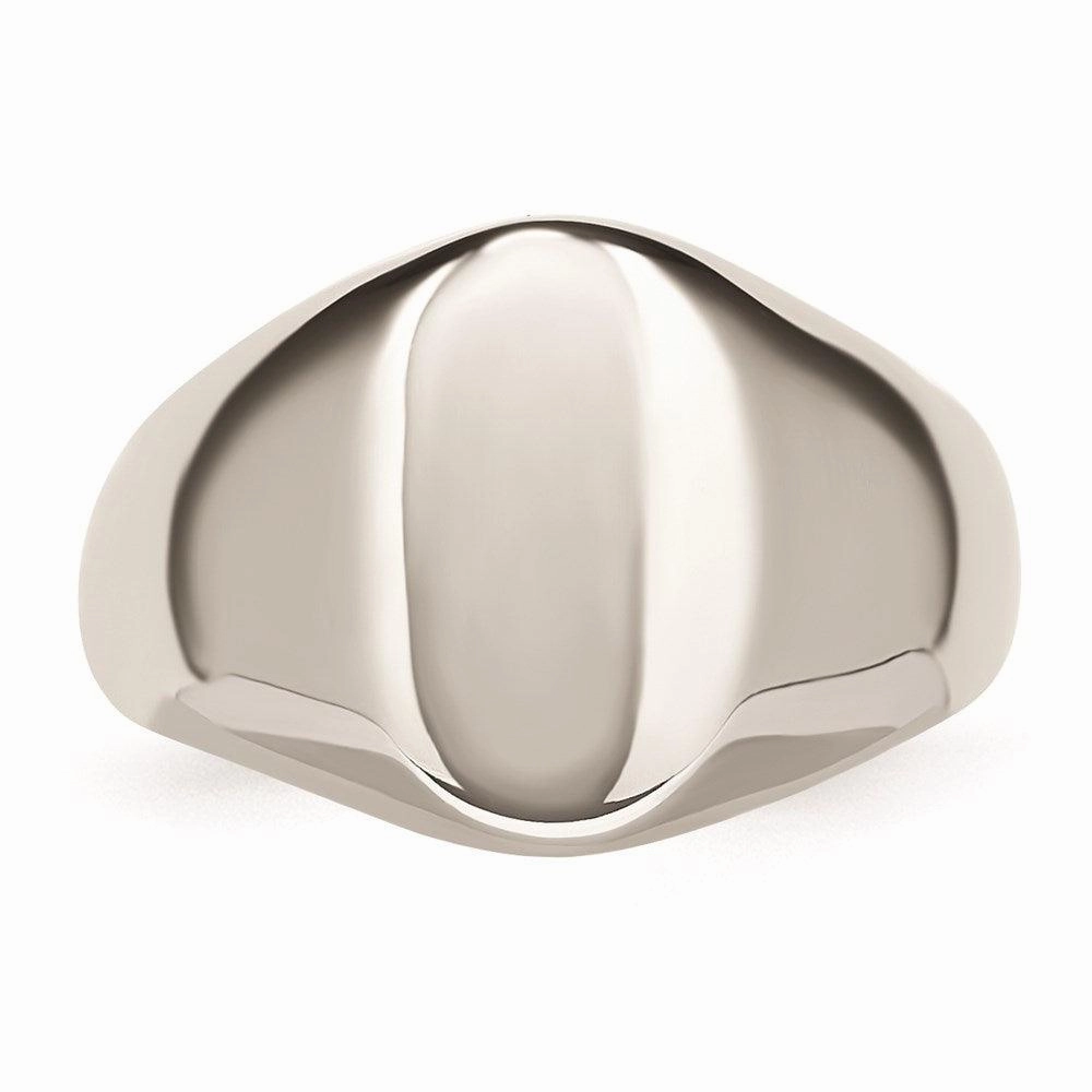 Stainless Steel Polished Oval Signet Ring