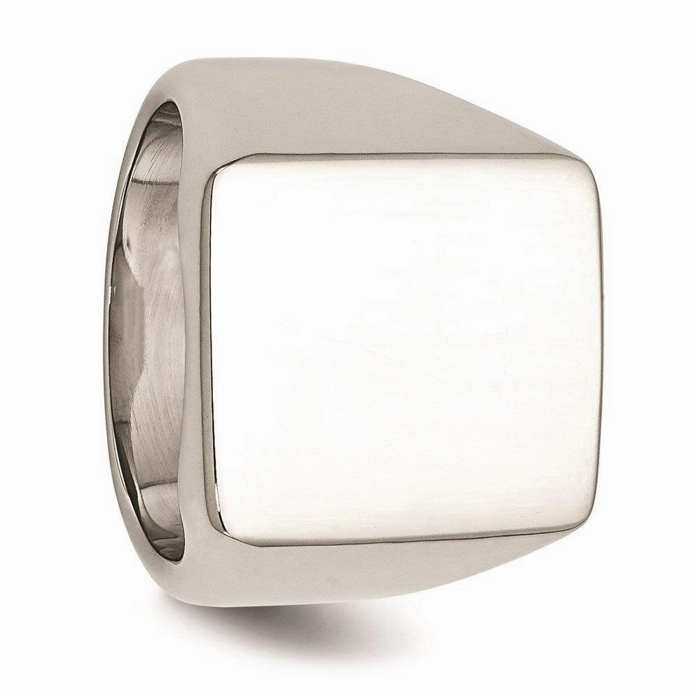 Stainless Steel Polished Rectangular Ring