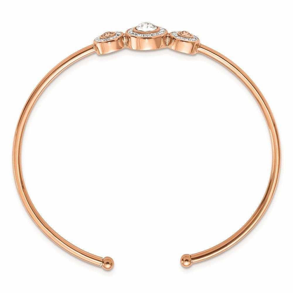 Stainless Steel Polished Rose IP-plated with Preciosa Crystal Flexible Bang